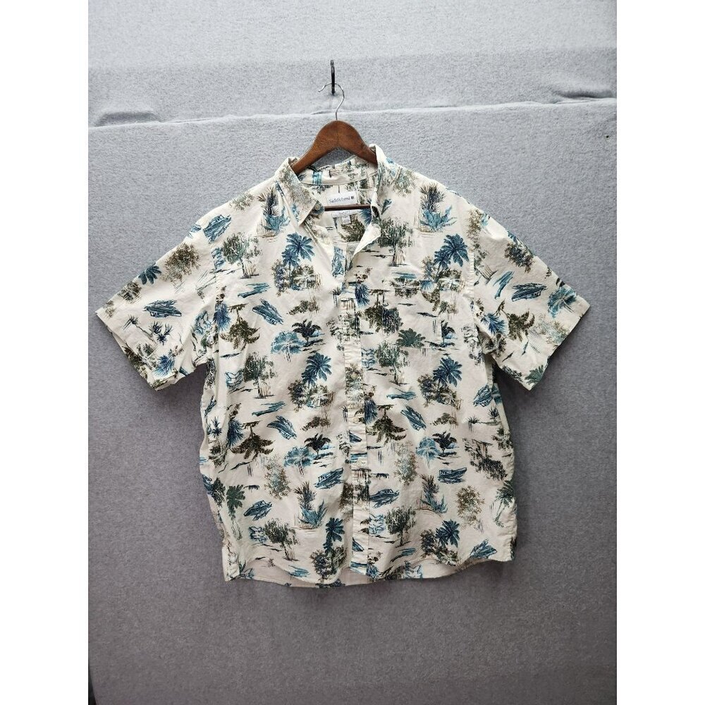 Saddlebred Mens Classic Fit Hawaiian Button-Down Shirt 2XLT Cotton/Spandex Blend